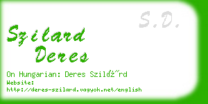 szilard deres business card
